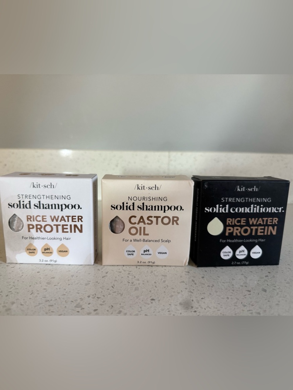 Kitsch Nourishing Solid Shampoo - Castor Oil (Cream / Brown Text)